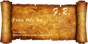 Feke Réka névjegykártya